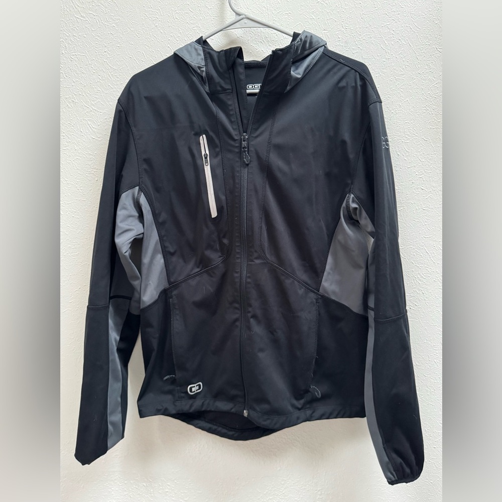 Ogio Mens Endurance Pivot Wind & Water Resistant Full Zip - Blacktop/Gear Grey